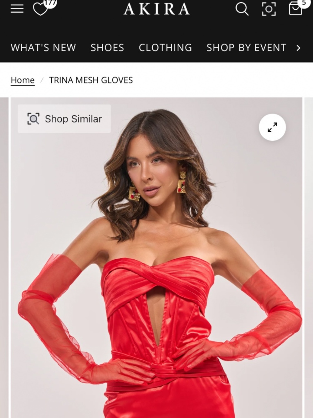 AKIRA TRINA MESH GLOVES Size O/SO/S